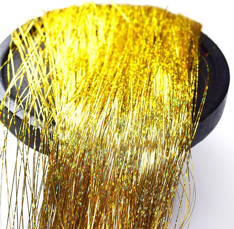 AOODOOM Tinsel Icicles 2000 Strands Metallic Laser Gold Tinsel Christmas Tree Streamer Party Decoration 19.7 Inch Tinsel for Christmas Tree Icicles Indoor Outdoor Xmas New Year Disco Birthday Party Supplies - Image 3